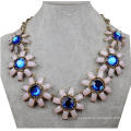 Bule Diamond Flower Alloy Design Charm Whosale Necklace